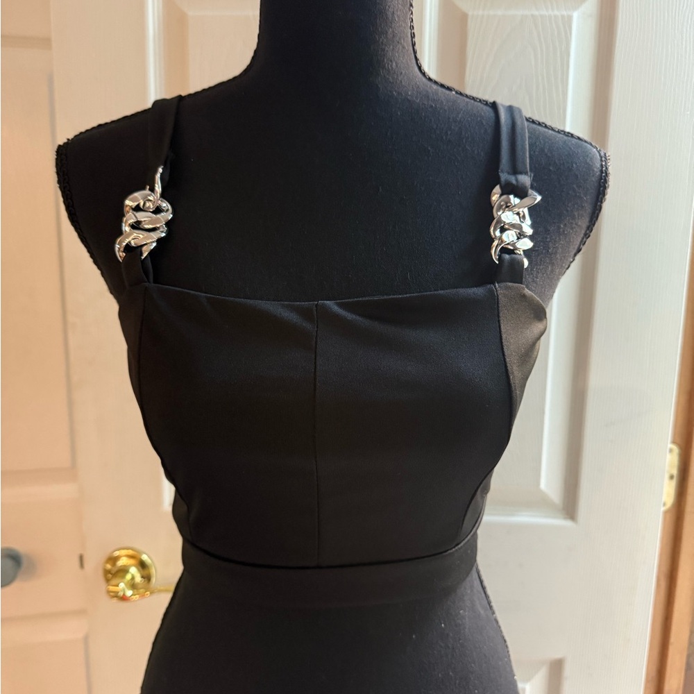 Black Chain Strap Women's Top